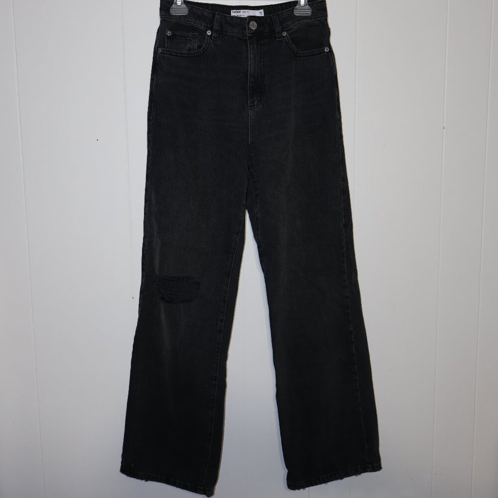 Garage Denim Wide Leg Jeans – Black Distressed (Women’s 26 / Size 3)